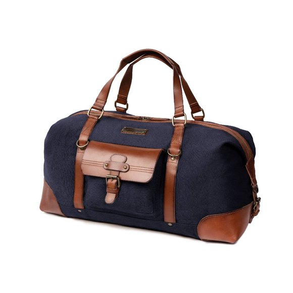 DRAKENSBERG Travel bag Sam Navy Bluehandmade vintage weekender